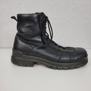Harley-Davidson Mens Boots Size 11.5‎ Black Leather Lace Up Zip Up Moto Biker